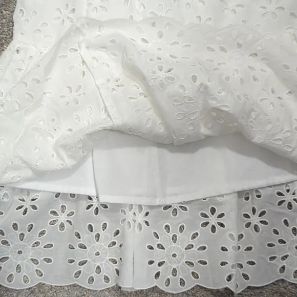 NWT Zara White Eyelet A-Line Skirt - Picture 6 of 6